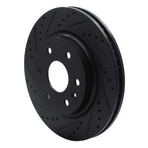 Buick Enclave Brake Rotor (1) - Front Left - R1 Concepts - Drilled & Slotted - Black - `07-`17